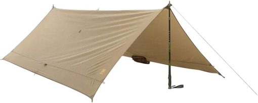 Slumberjack Satellite Tarp & Shelter, Khaki - 10'x8.5' - Compact, Lightweight, Waterproof, Multi-Pitch Camping Tarp