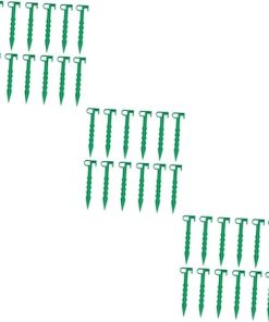 UPKOCH 14cm Plastic Tent Stakes Set for Camping and Gardens 20pcs