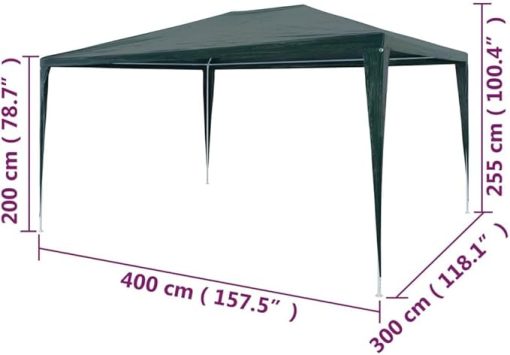 Green Party Tent for Outdoor Gatherings, Durable and Water-Resistant, Family Celebrations, 9.8'x13.1' - Image 2
