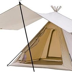 Portable Pyramid Camping Tent for 3-4 People with Canopy Easy Setup