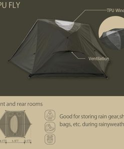 GODONG 2 Person Canvas Tent with Full Rainfly & Footprint, Breathable 4 Season Tent for Cold Weather, Winter, Glamping, Outdoor, Car Camping 2