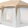 BBaijiawei 5M Canvas Bell Tent with Stove Jack for Glamping Family 4