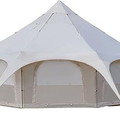 Outdoor Waterproof Cotton Canvas Bell Tent for 8-10 Person Camping