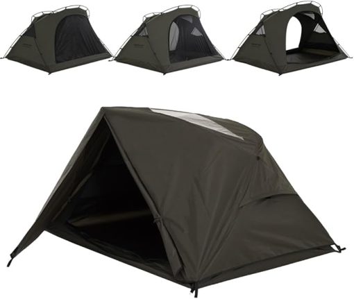 GODONG 2 Person Canvas Tent with Full Rainfly & Footprint, Breathable 4 Season Tent for Cold Weather, Winter, Glamping, Outdoor, Car Camping