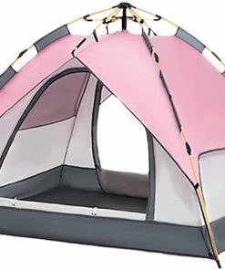 Pink Pop Up Tent for 3-4 People Easy Setup Camping and Hiking