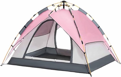 Pink Pop Up Tent for 3-4 People Easy Setup Camping and Hiking