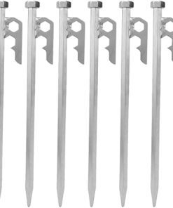 8 Pack Stainless Steel 20cm Tent Stakes Pegs for Outdoor Camping