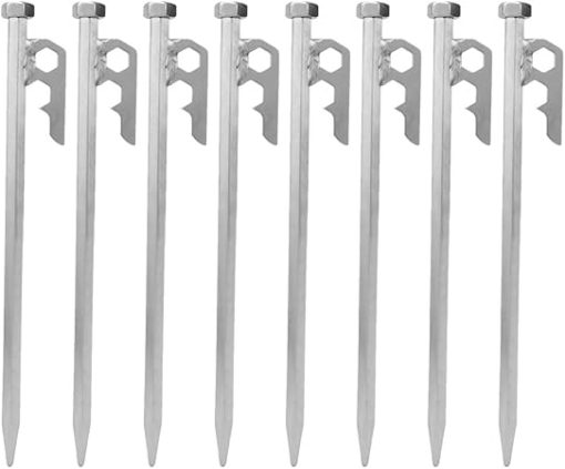 8 Pack Stainless Steel 20cm Tent Stakes Pegs for Outdoor Camping