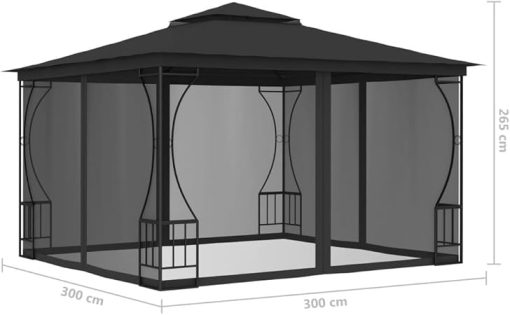 Durable Steel Frame Outdoor Gazebo with Nets for Parties and Camping - Image 2