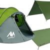Portable Orange Grey 3-Season Camping Tent for One Person Outdoors 3
