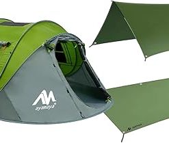 4 Person Waterproof Pop Up Tent with Ground Cloth for Camping