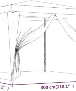 Sun Protection with Outdoor Party Tent, Sturdy 4 Mesh Sidewalls, Water-Resistant Shelter for Events, Red 9.8’x9.8′ 2