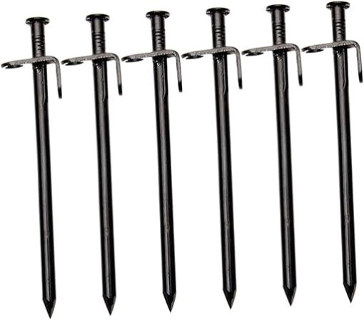 Sturdy Steel Tent Pegs 6 Pack Secure Camping Stakes for Tents