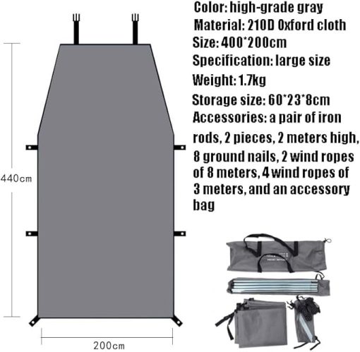 Audi Q1 to Q8 and TT Camping Tarpaulin Waterproof Outdoor Awning - Image 2