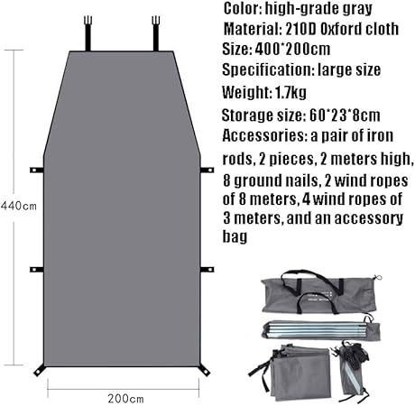 Volkswagen CC Jetta Lupo Sharan Vento Camping Waterproof Awning 2 Volkswagen CC Jetta Lupo Sharan Vento Camping Waterproof Awning - Image 2