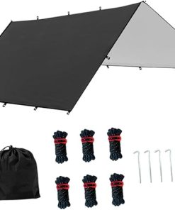 Foldable Camping Tent Tarp Sun Canopy with 6 Stakes and Ropes