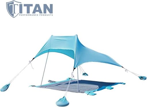 Titan Beach Canopy Sky Blue Sunshade 7ft x 7ft Portable UPF 50+ - Image 2