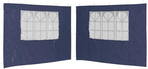 Blue Party Tent Sidewall Set of 2 with Window for Events