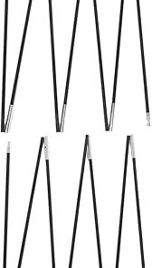 Outdoor Tent Poles 2 Pcs Black Replacement for Camping Gear 2