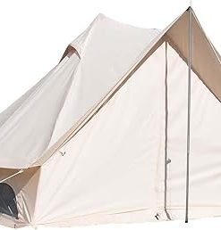 S’more Canvas Glamping Tent with Stove Jack, 4 Season Camping Tent for 2 Person, Waterproof, Windproof, and Weather Resistant Tent for Car Camping, Outdoor Camping