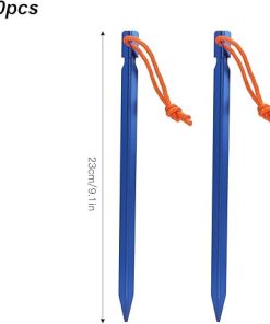 20 Heavy Duty V Shape Tent Stakes with Ropes for Outdoor Camping 2