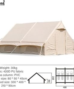 UNIISTRENGH Inflatable Camping Tent with Hand Pump and Privacy Screen 2