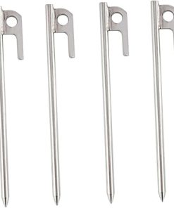 Milisten Stainless Steel Tent Pegs 4pcs Strong Stakes for Camping