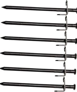 Heavy Duty 6pc Metal Camping Tent Stakes for Easy Setup and Removal