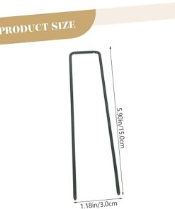 GALPADA Grass Anchoring Stakes U-Shaped Metal Tent Pegs for Tents 2