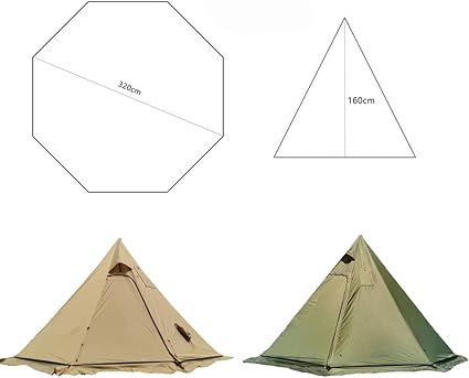 Hot Tent with Fire Retardant Stove Jack for 2-3 Person Camping 2 Hot Tent with Fire Retardant Stove Jack for 2-3 Person Camping - Image 2