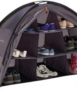 RV Camping Organizer with Zip Flap Shoes Storage and 9 Shelf Rack