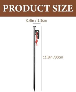 YARNOW 10 Metal Tent Pegs for Camping Easy Drive with Storage Bag 2
