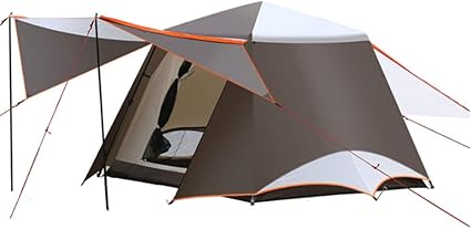 Large Waterproof Family Party Tent for 3-6 People in Brown Large Waterproof Family Party Tent for 3-6 People in Brown