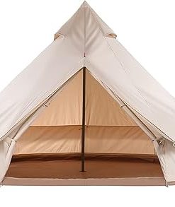 Luxury Canvas Bell Tent with Stove Jack for 4-6 Person Camping