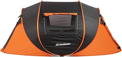 Pop Up Camping Boat Tent for 5 to 8 People Quick Setup Black Orange Pop Up Camping Boat Tent for 5 to 8 People Quick Setup Black Orange