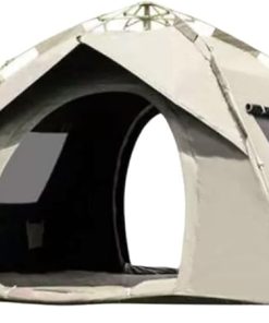 Portable 3-4 Person Pop-Up Tent with Double Doors and Windows