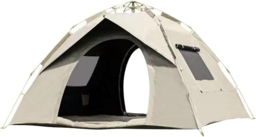 Portable 3-4 Person Pop-Up Tent with Double Doors and Windows