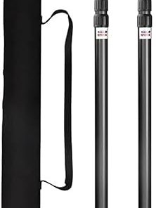 BCcamping Player’s First Choice 2PCS Camping Canopy Pole Aluminum Alloy Telescopic Tent Support Foldable Beach Shelter Awning Pole Outdoor Camping Bracket(2.3M Black 2PCS)