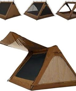 4 Person Canvas Tent with Rainfly Footprint Easy Setup Family Tent