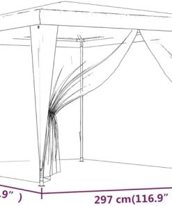 Sun Shelter with Party Tent, 4 Mesh Sidewalls, Heavy-Duty Iron Frame, Water-Resistant Roof, Blue, 9.8’x13.1′ 2