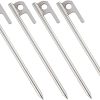Stainless Steel Tent Stakes 4pcs Durable Camping Floor Pegs Outdoor 3