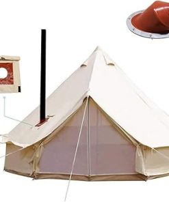 WINTENT Waterproof Cotton Canvas Bell Tent with Stove Jack for 4-12 Persons