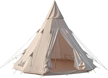 Adult Teepee Tent for Four Season Family Camping Waterproof Beige Adult Teepee Tent for Four Season Family Camping Waterproof Beige