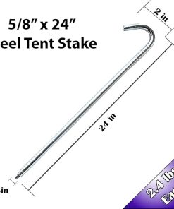 Heavy Duty Steel Tent Stakes for Camping and Inflatables 25 Pack 2