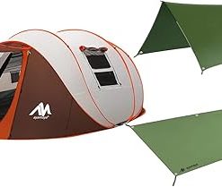 6 Person Pop Up Tent Waterproof 13FT x 9FT with Ground Cloth