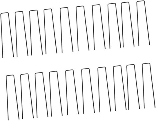 50pcs U-Shaped Ground Nails for Gardening Lawn Landscape Zinc Stake