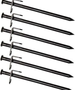 SUPVOX 6 Pack Metal Ground Stakes for Tents and Tarps Camping Use