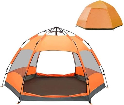 Portable Multi-Person Family Tent with Double Doors for Camping