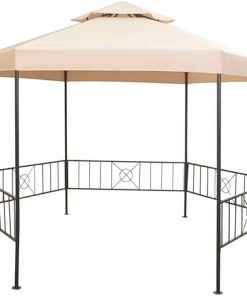 Beige Garden Marquee Gazebo Pavilion Tent 127.2 x 104.3 Inches