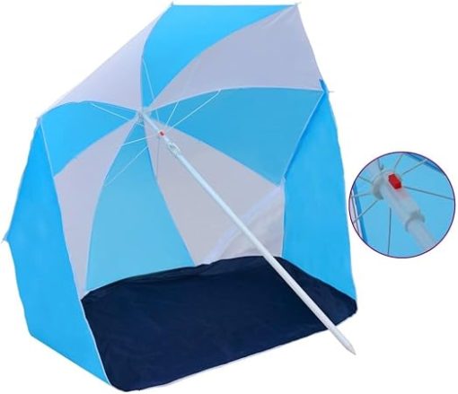 Beach Umbrella Shelter with Detachable Sidewalls Easy Setup